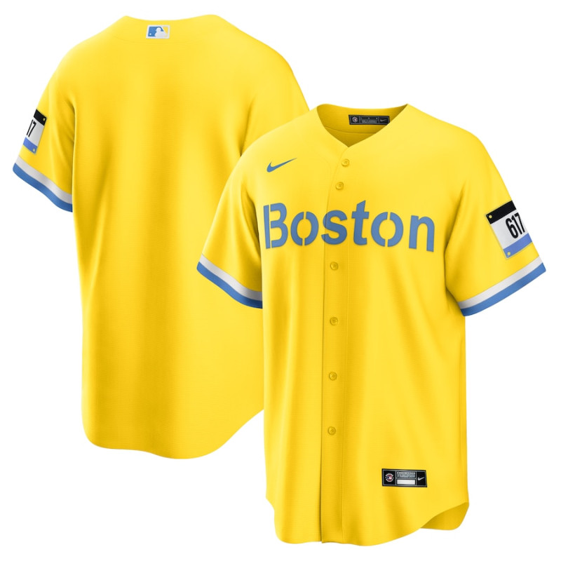 Men's - Boston Red Sox City Connect Replica Jersey - Gold/Light Blue Men's - Boston Red Sox City Connect Replica Jersey - Gold/Light Blue