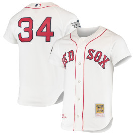 Men's - David Ortiz Boston Red Sox Mitchell & Ness 2004 Cooperstown Collection Home Authentic Jersey - White Men's - David Ortiz Boston Red Sox Mitchell & Ness 2004 Cooperstown Collection Home Authentic Jersey - White