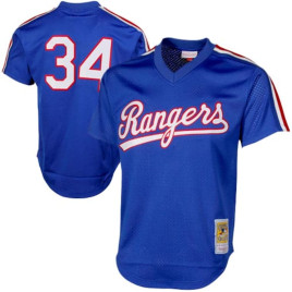 Men's - Nolan Ryan Texas Rangers Mitchell & Ness 1989 Authentic Cooperstown Collection Mesh Batting Practice Jersey - Royal