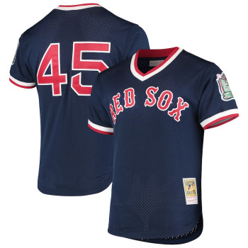 Men's - Pedro Martinez Boston Red Sox Mitchell & Ness 1999 Cooperstown Collection Mesh Batting Practice Jersey - Navy Men's - Pedro Martinez Boston Red Sox Mitchell & Ness 1999 Cooperstown Collection Mesh Batting Practice Jersey - Navy
