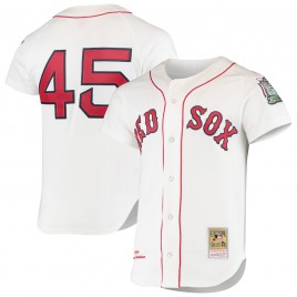 Men's - Pedro Martinez Boston Red Sox Mitchell & Ness 1999 Cooperstown Collection Home Authentic Jersey - White Men's - Pedro Martinez Boston Red Sox Mitchell & Ness 1999 Cooperstown Collection Home Authentic Jersey - White