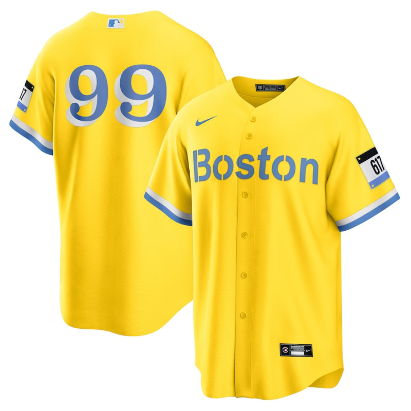 Men's - Alex Verdugo Boston Red Sox City Connect Replica Player Jersey - Gold Men's - Alex Verdugo Boston Red Sox City Connect Replica Player Jersey - Gold