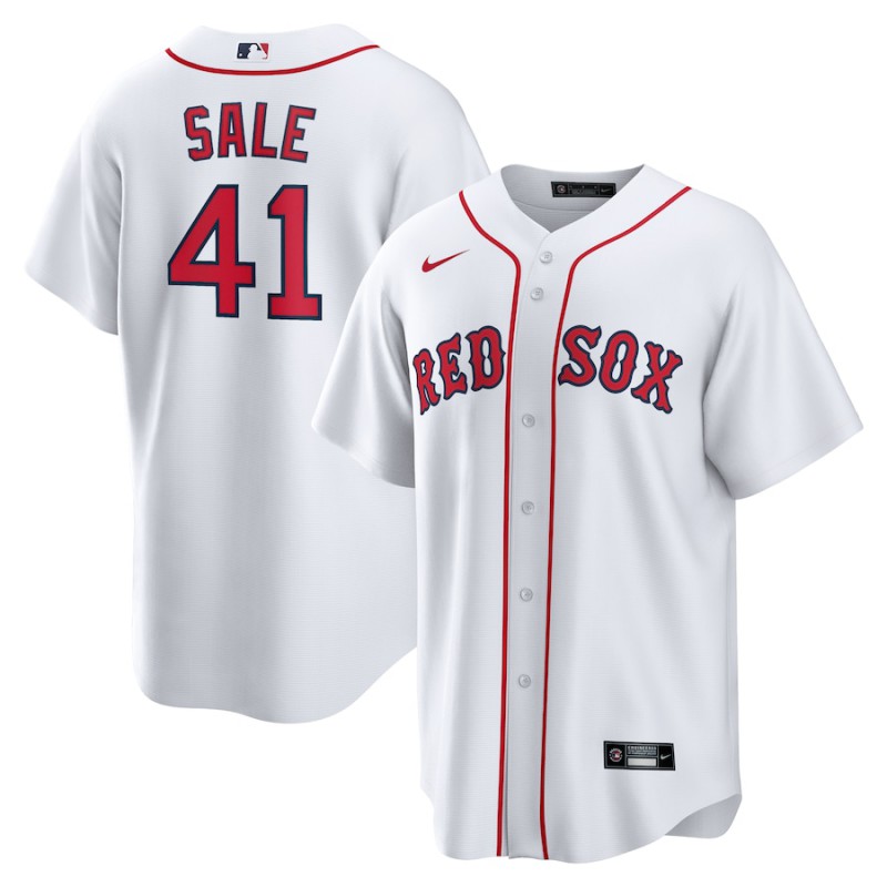 Men's - Chris Sale Boston Red Sox Home Replica Player Name Jersey - White Men's - Chris Sale Boston Red Sox Home Replica Player Name Jersey - White