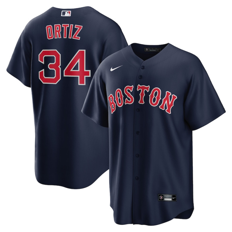 Men's - David Ortiz Boston Red Sox Alternate Replica Player Jersey - Navy Men's - David Ortiz Boston Red Sox Alternate Replica Player Jersey - Navy