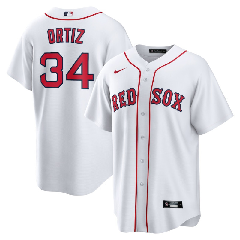 Men's - David Ortiz Boston Red Sox Home Replica Player Jersey - White Men's - David Ortiz Boston Red Sox Home Replica Player Jersey - White