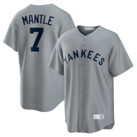 Men's - Mickey Mantle New York Yankees Road Cooperstown Collection Player Jersey - Gray Men's - Mickey Mantle New York Yankees Road Cooperstown Collection Player Jersey - Gray