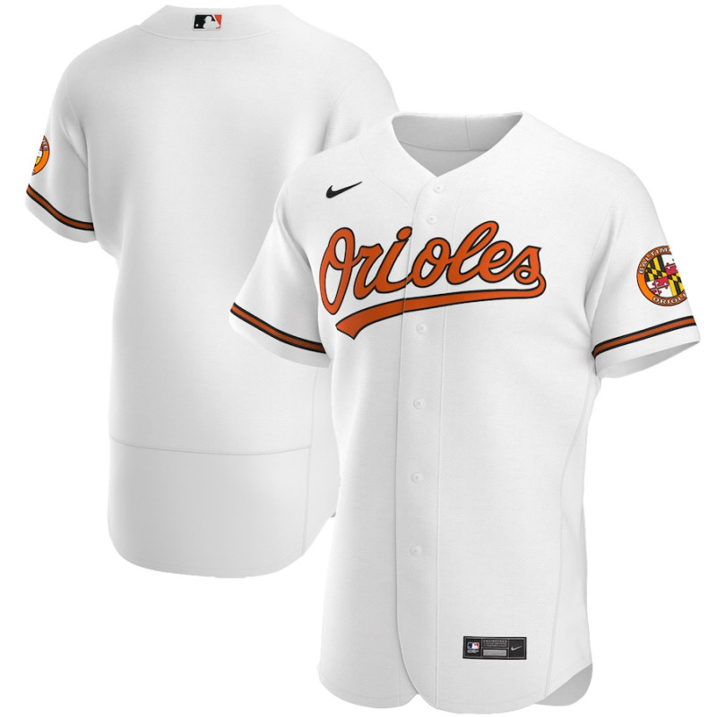 Men's - Baltimore Orioles Home Authentic Team Jersey - White Men's - Baltimore Orioles Home Authentic Team Jersey - White