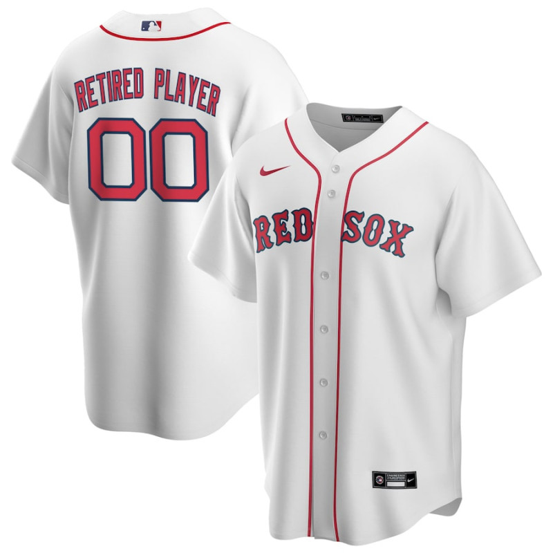Men's - Boston Red Sox Home Pick-A-Player Retired Roster Replica Jersey - White Men's - Boston Red Sox Home Pick-A-Player Retired Roster Replica Jersey - White