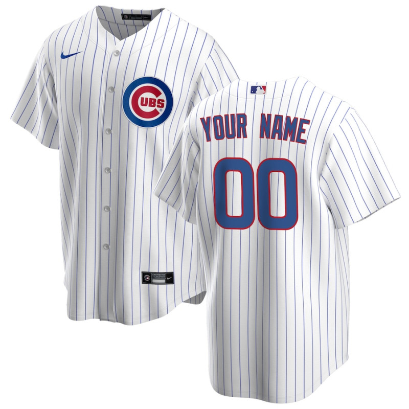 Men's - Chicago Cubs Home Replica Custom Jersey - White Men's - Chicago Cubs Home Replica Custom Jersey - White