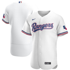 Men's - Texas Rangers Home Authentic Team Logo Jersey - White