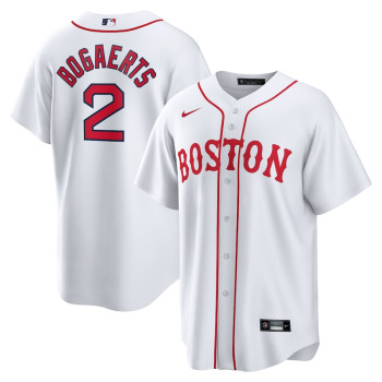 Men's - Xander Bogaerts Boston Red Sox 2021 Patriots' Day Official Replica Player Jersey - White Men's - Xander Bogaerts Boston Red Sox 2021 Patriots' Day Official Replica Player Jersey - White
