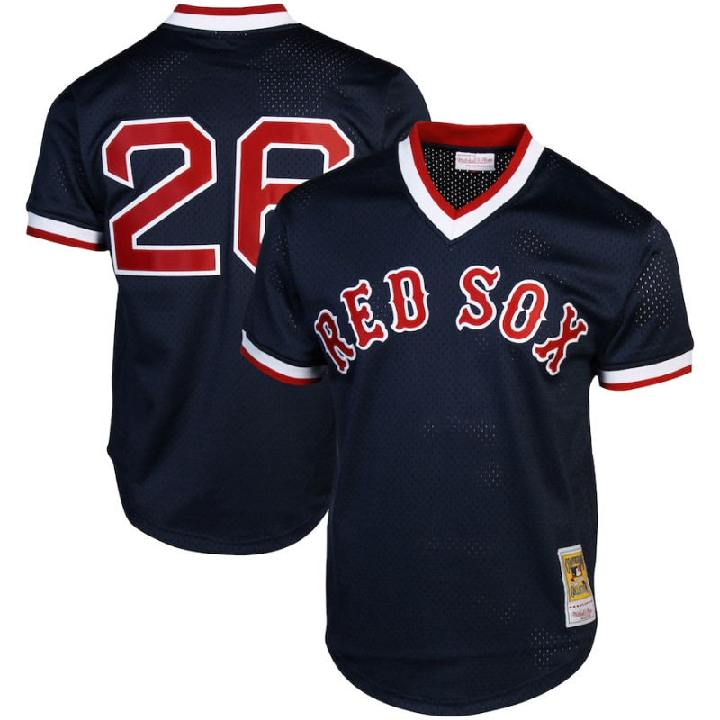 Men's - Mitchell & Ness Wade Boggs Boston Red Sox 1992 Authentic Cooperstown Collection Batting Practice Jersey - Navy Blue Men's - Mitchell & Ness Wade Boggs Boston Red Sox 1992 Authentic Cooperstown Collection Batting Practice Jersey - Navy Blue