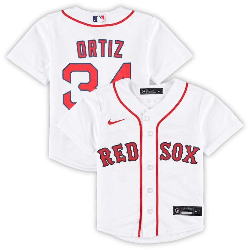 Men's - David Ortiz Boston Red Sox Preschool 2022 Hall of Fame Team Replica Player Jersey - White Men's - David Ortiz Boston Red Sox Preschool 2022 Hall of Fame Team Replica Player Jersey - White