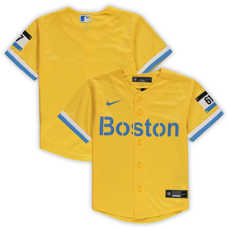 Men's - Boston Red Sox Preschool MLB City Connect Replica Team Jersey - Gold Men's - Boston Red Sox Preschool MLB City Connect Replica Team Jersey - Gold