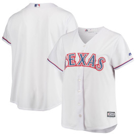 Women's - Texas Rangers Majestic Plus Size Home Replica Team Jersey - White