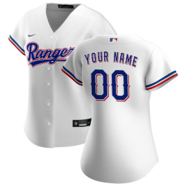 Women's - Texas Rangers Home Replica Custom Jersey - White