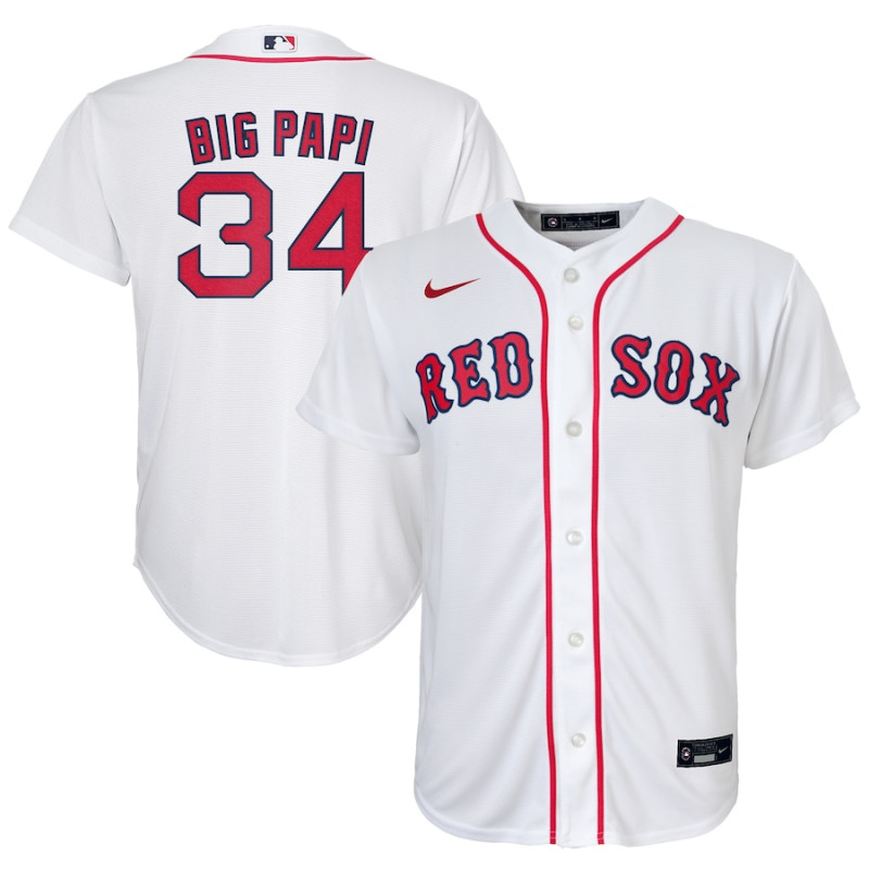 Youth - David Ortiz Boston Red Sox Replica Player Jersey - White Youth - David Ortiz Boston Red Sox Replica Player Jersey - White