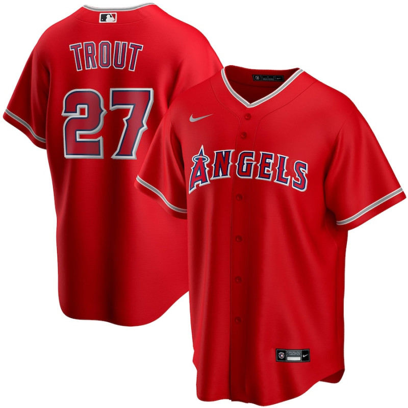 Youth - Mike Trout Los Angeles Angels Alternate Replica Player Jersey - Red Youth - Mike Trout Los Angeles Angels Alternate Replica Player Jersey - Red
