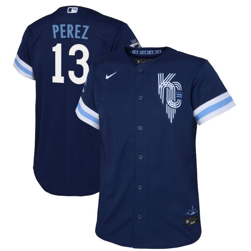 Youth - Salvador Perez Kansas City Royals 2022 City Connect Replica Player Jersey - Navy Youth - Salvador Perez Kansas City Royals 2022 City Connect Replica Player Jersey - Navy
