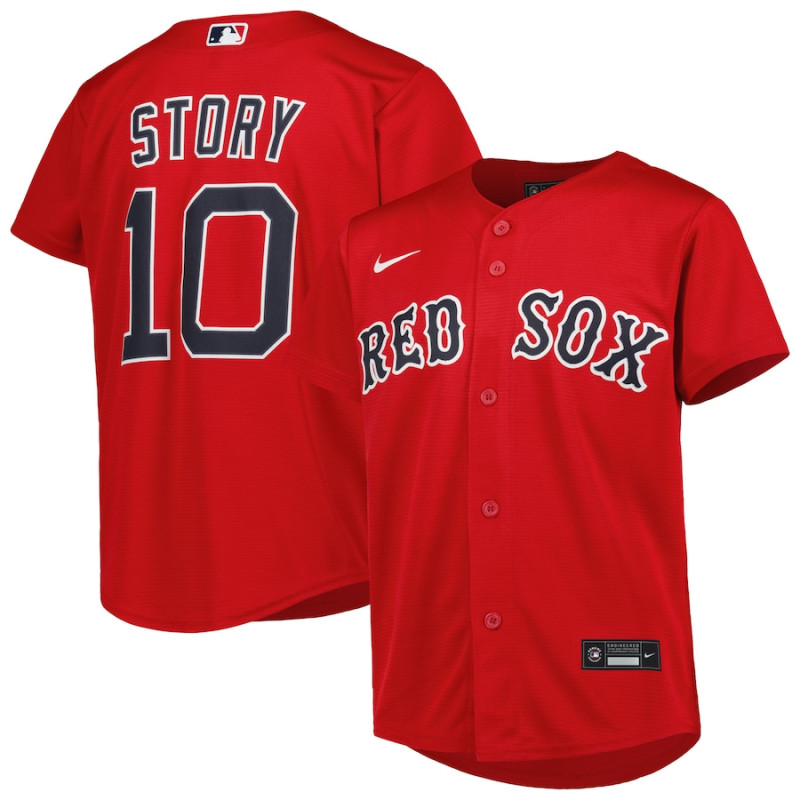 Youth - Trevor Story Boston Red Sox Alternate Replica Player Jersey - Red Youth - Trevor Story Boston Red Sox Alternate Replica Player Jersey - Red
