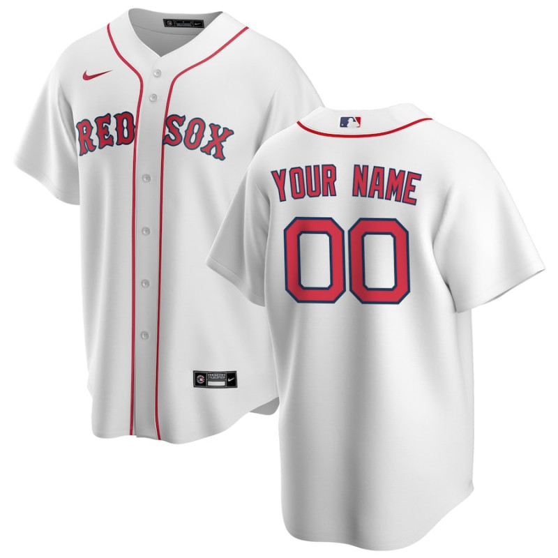 Youth - Boston Red Sox Home Replica Custom Jersey - White Youth - Boston Red Sox Home Replica Custom Jersey - White